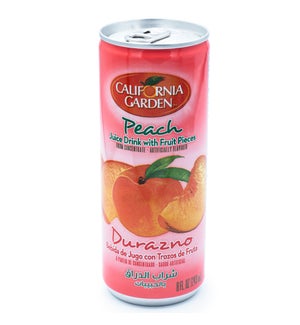 Peach CG Juice w/ Pieces Tin  240 mL x 24